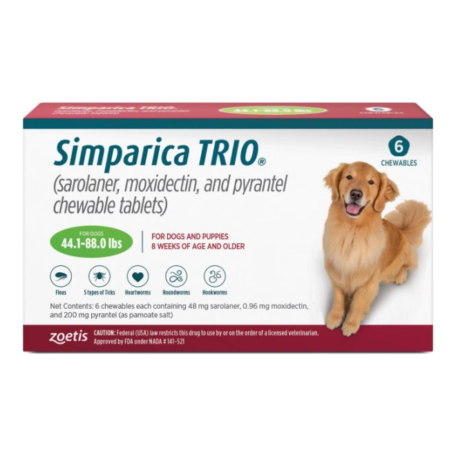 simparica trio chewable tablet for dogs