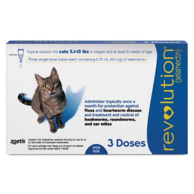 Revolution Topical Solution for Cats, 15.1-22 lbs, (Taupe Box), 3 Doses (3-mos. supply)