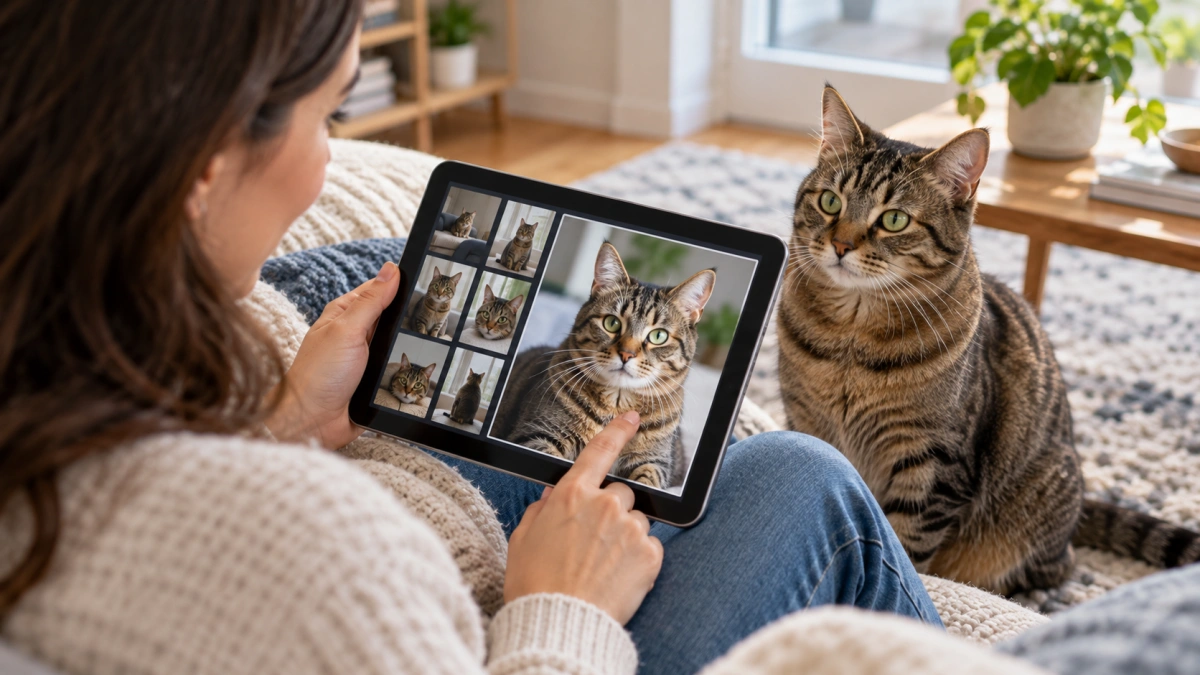 Clear well lit cat photo selected for a personalized blanket