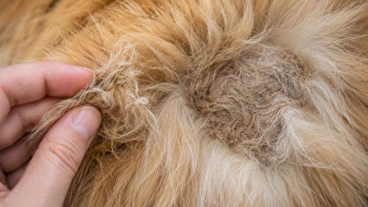 Comparison of a loose cat fur tangle and a dense compact mat