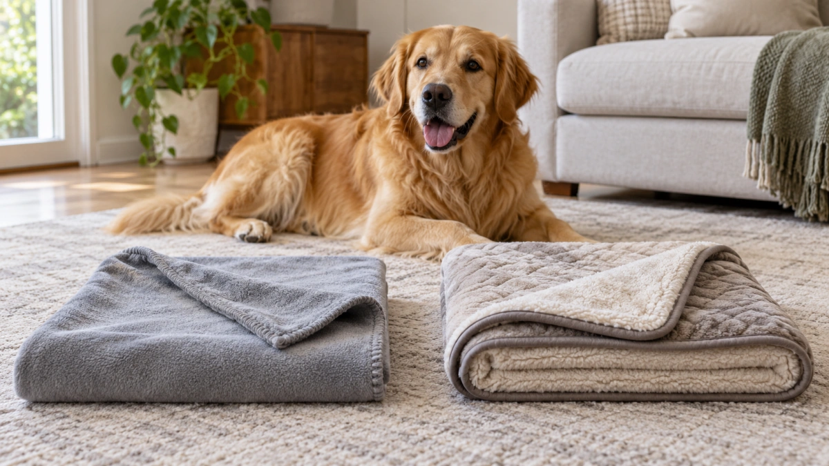 Affordable and luxury dog blankets compared by construction and finish