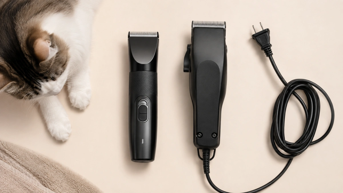 Cordless and corded pet grooming clippers compared for cat grooming