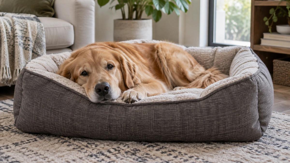 Cozy dog bed with soft comfort features and supportive design