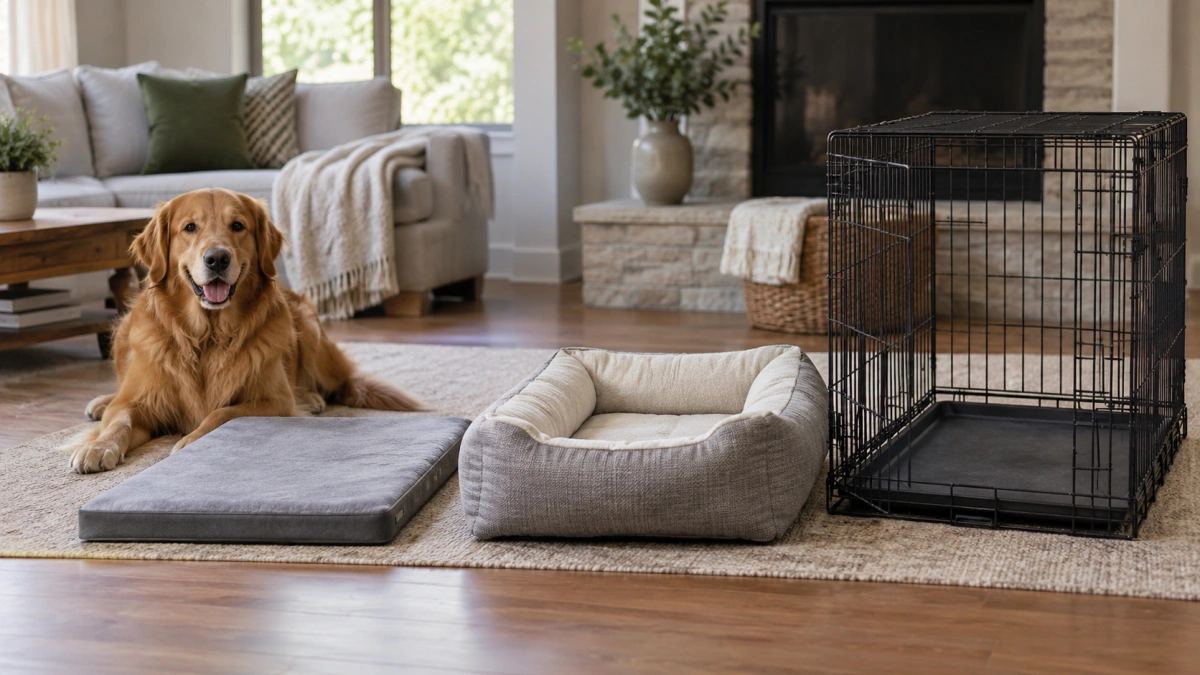 Crate pad compared with a regular bolster dog bed