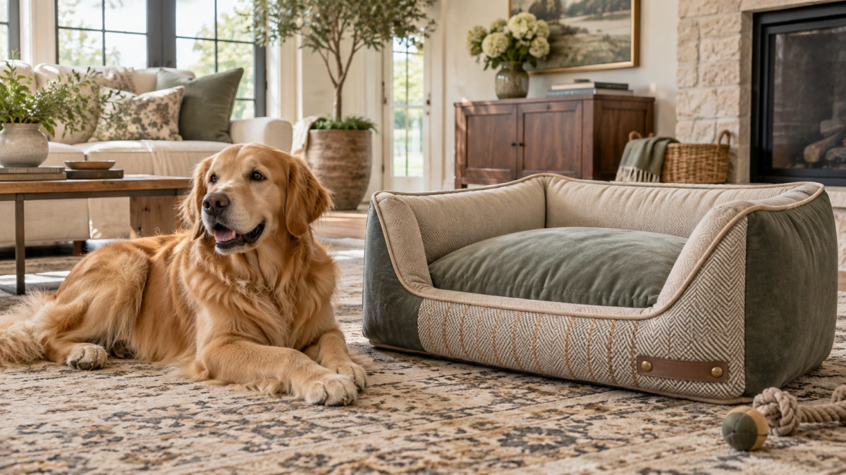 Custom designer dog bed with personalized style
