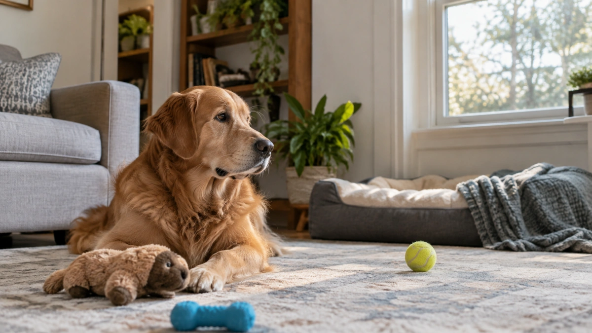 Dog behavior when left alone at home