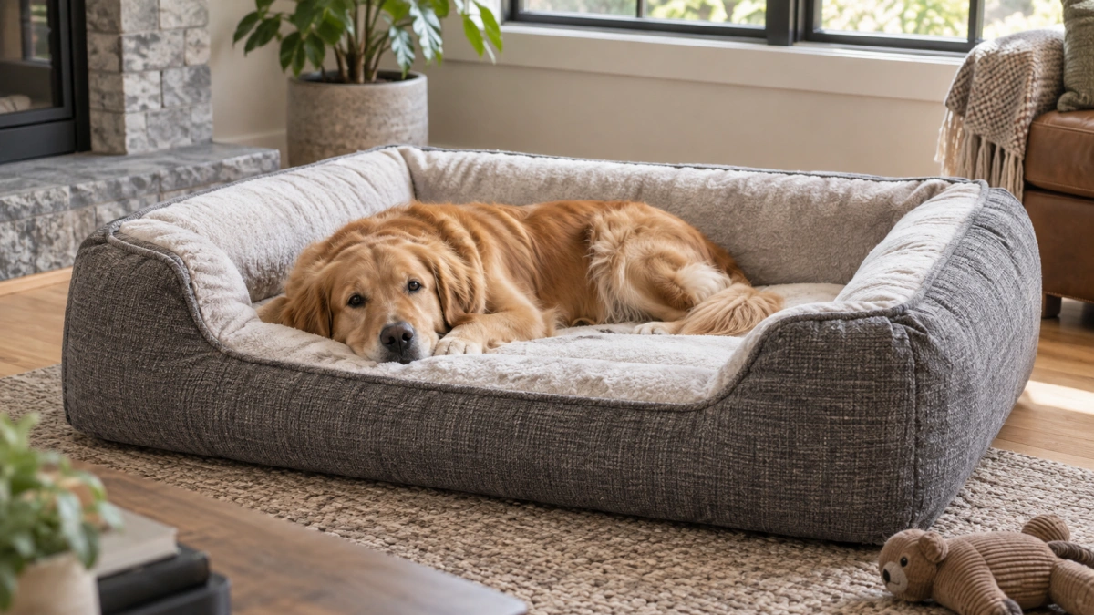 Dog bed outer dimensions compared with usable sleeping area