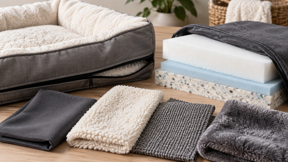 Different dog bed materials and fabrics compared