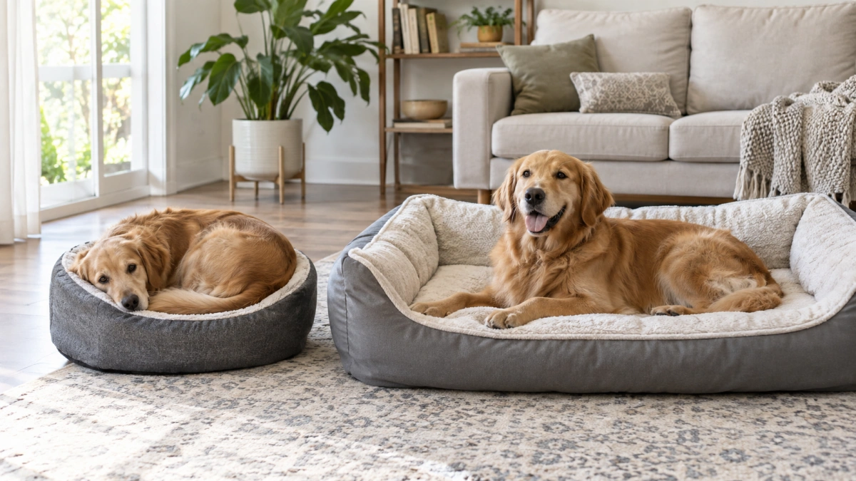 Common dog bed size mistakes shown with incorrect fit