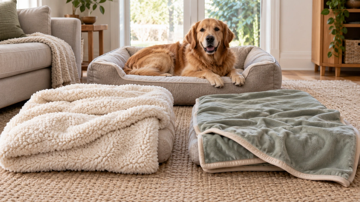 Warm and lightweight dog blanket materials for different seasons