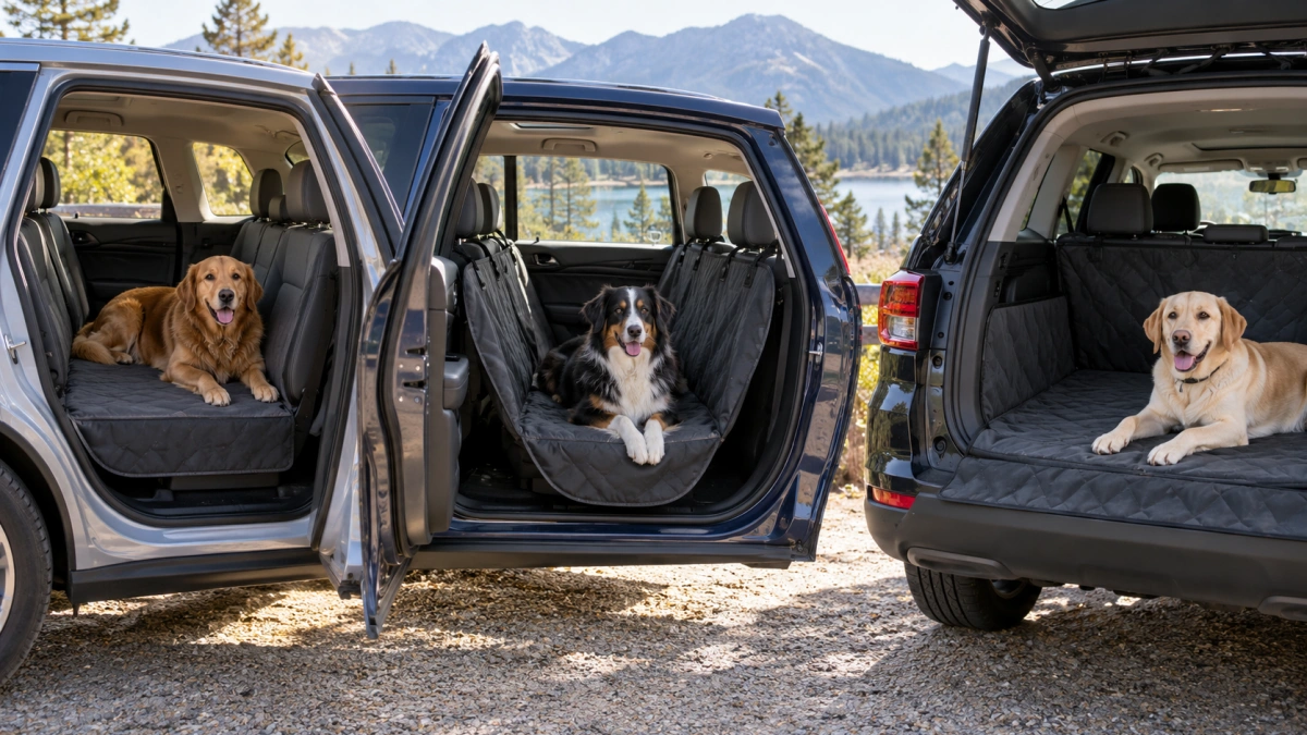 Bench hammock and cargo dog car blanket setups compared