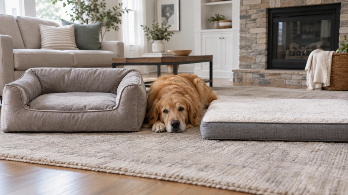 Dog sofa bed compared with a traditional dog bed