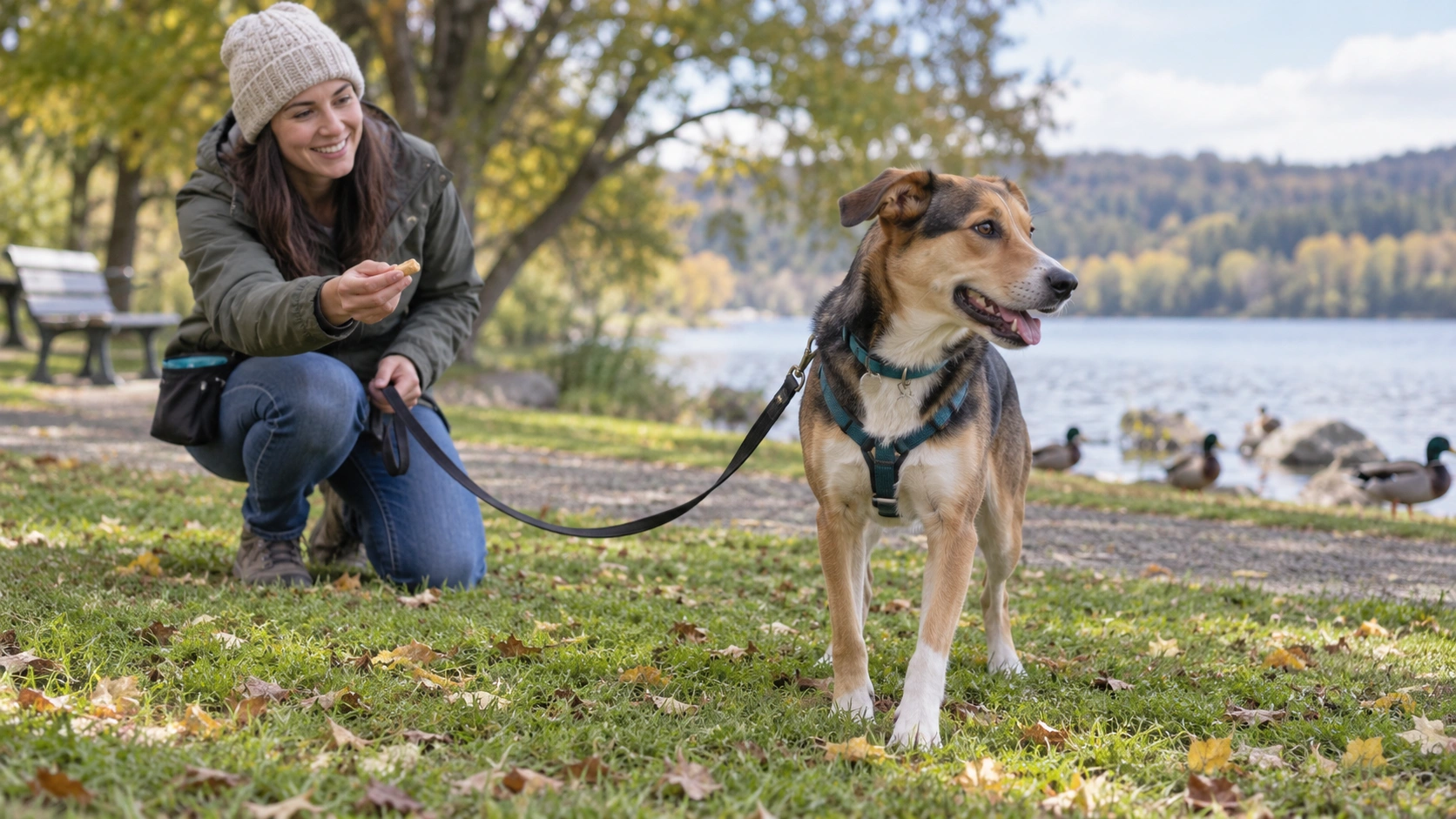 Young adult dog practicing training during temporary behavior regression