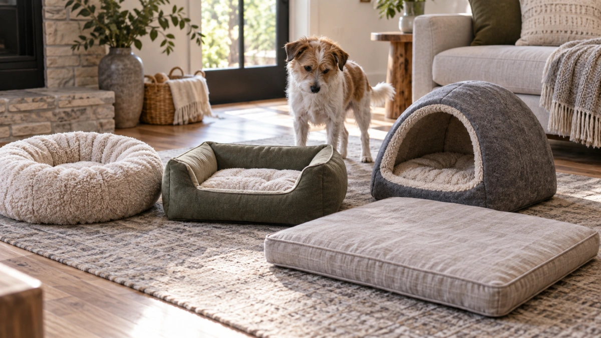 Donut bolster cave and flat beds compared for small dogs
