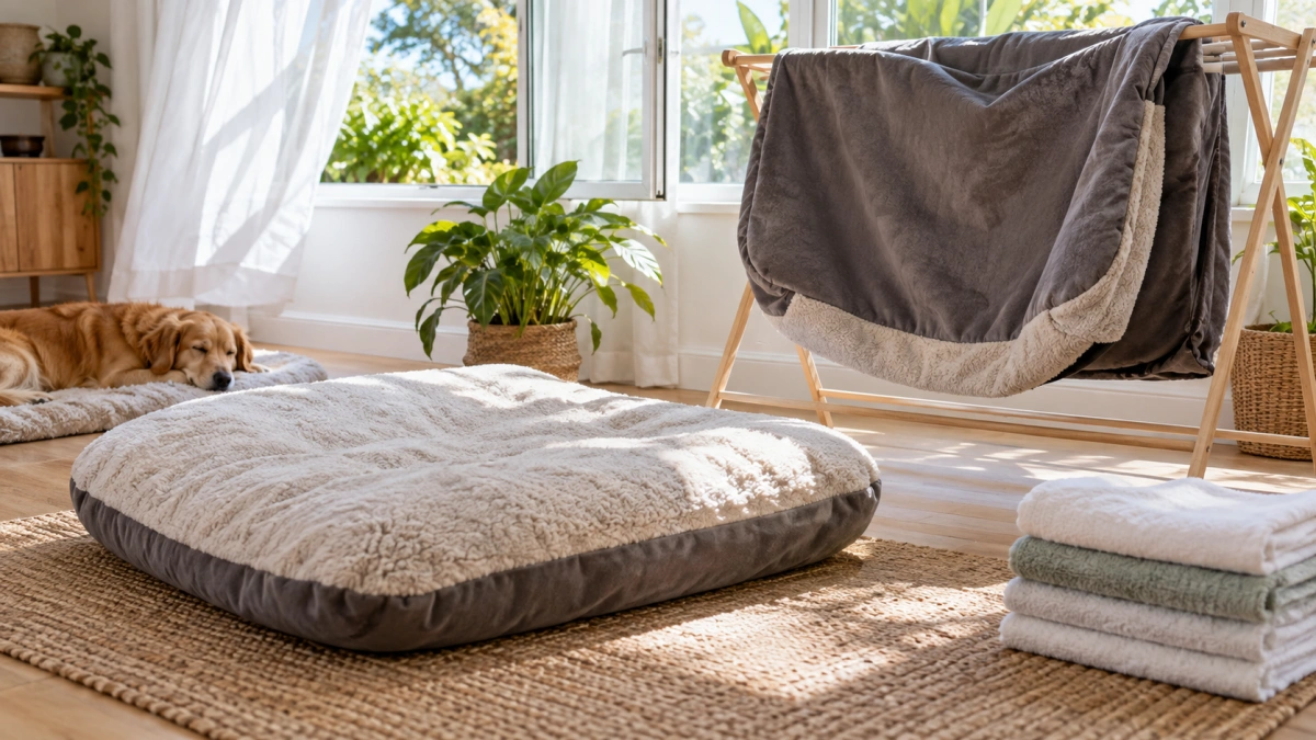 Dog bed drying properly after washing