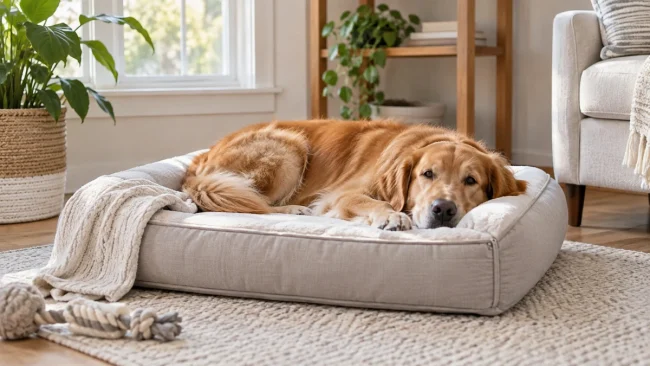 Hypoallergenic dog bed with clean materials and washable cover