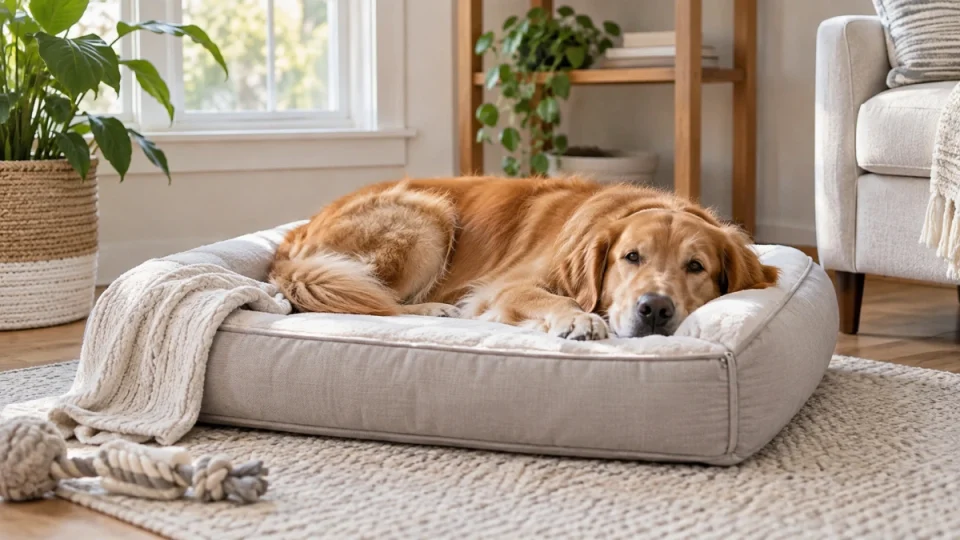 Hypoallergenic dog bed with clean materials and washable cover