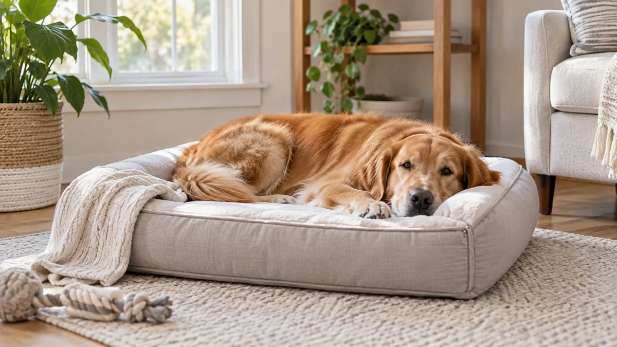 Hypoallergenic dog bed with clean materials and washable cover