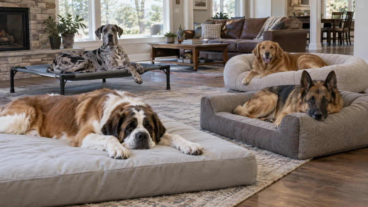 Different large dog bed styles for different sleeping positions
