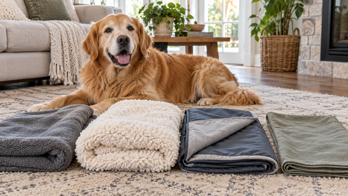 Fleece plush waterproof and lightweight blankets for large dogs compared