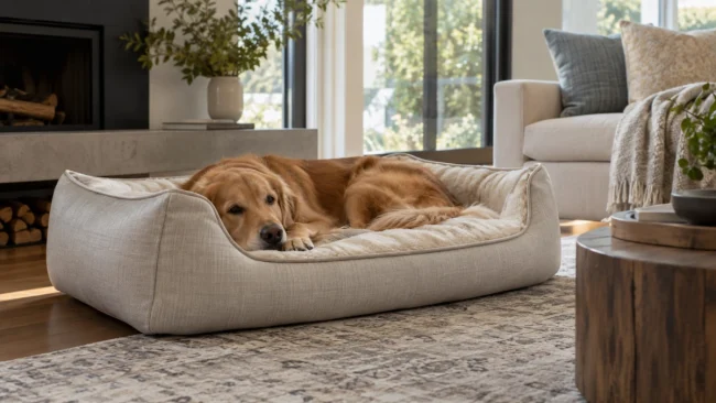 Luxury dog bed with premium materials and modern home design