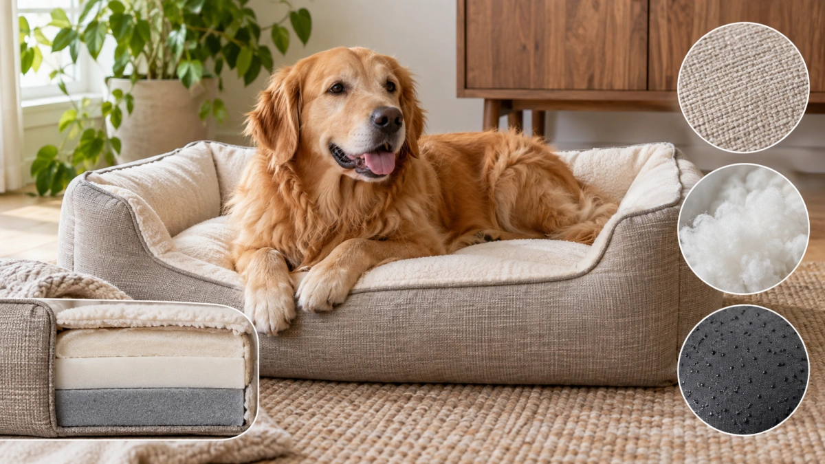 Dog bed made with carefully selected non toxic materials