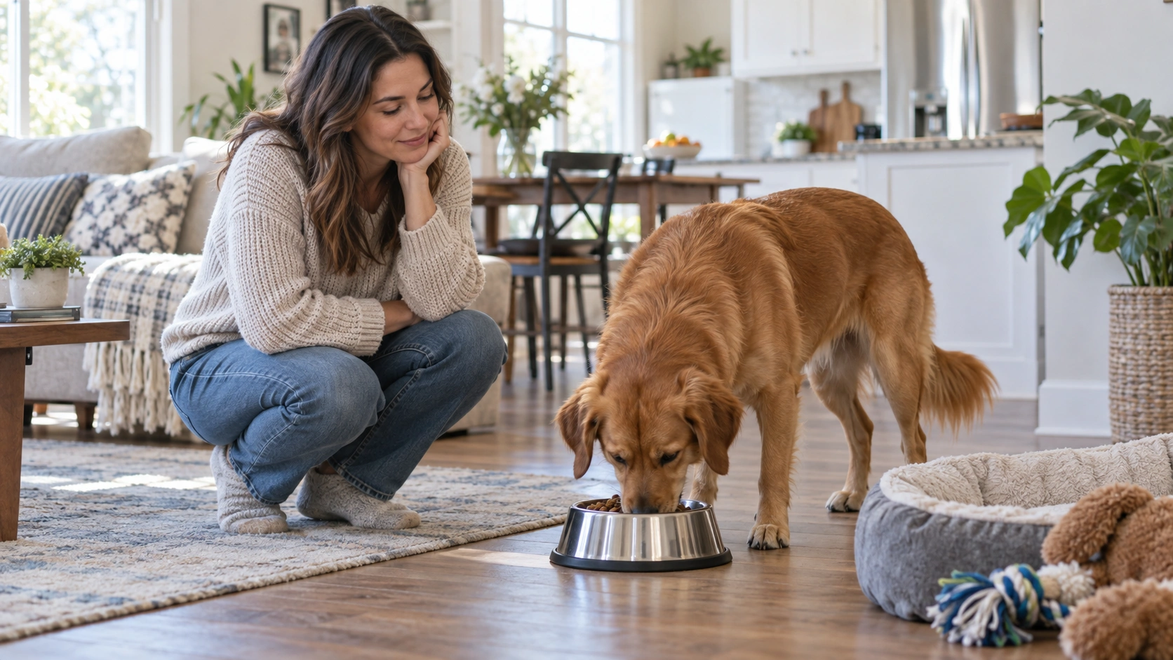 Owner observing normal and concerning behavior changes in a young adult dog