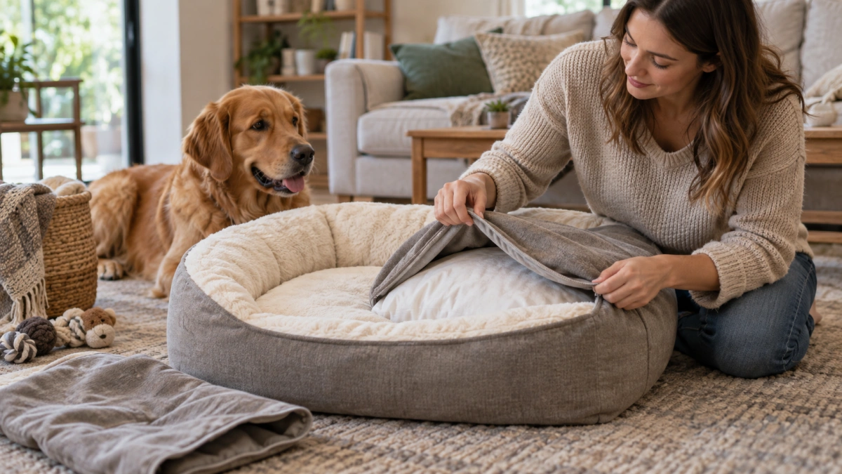 Plush dog bed buying guide with comfort and material features