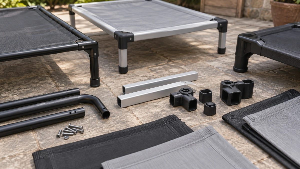 Different raised dog bed frame materials and construction