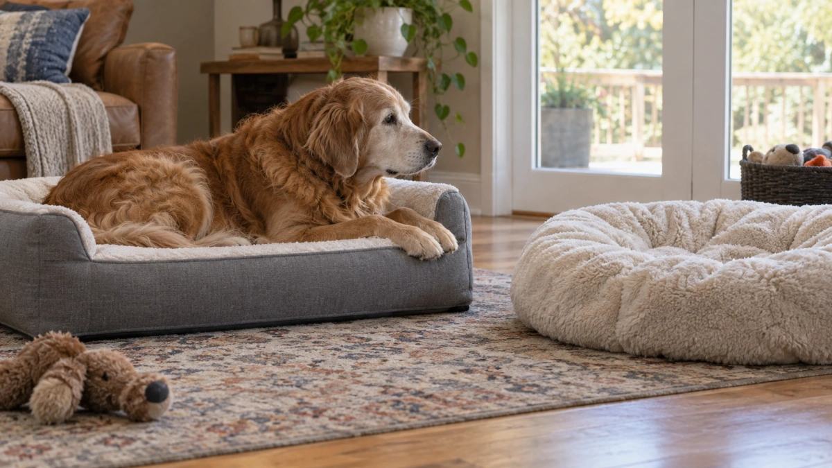 Senior dog bed support compared with overly soft cushioning