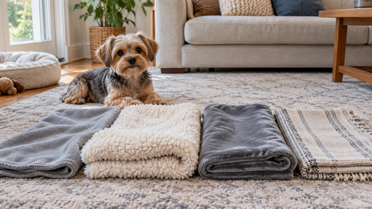 Fleece sherpa microfiber and cotton blankets for small dogs compared
