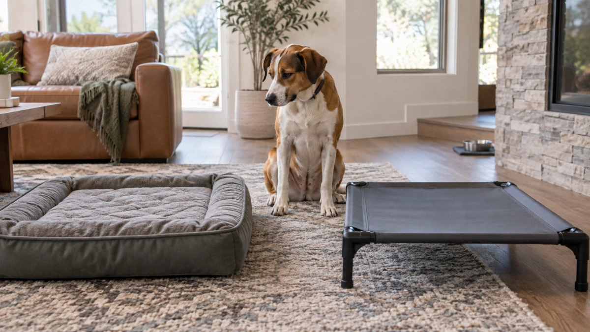 Soft durable dog bed compared with a framed elevated chew resistant bed
