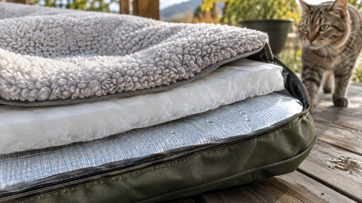 Weatherproof materials used in outdoor cat beds