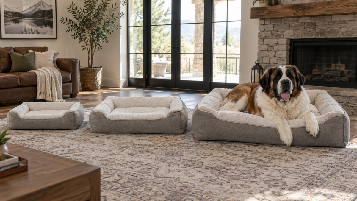 Extra large dog bed sizes compared from XL to XXL and XXXL